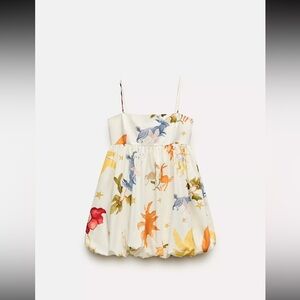 Zara Multicolor Printed Mini Balloon Dress